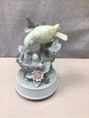 PORCELAIN MUSIC BOX FIGURINE W/BIRDS