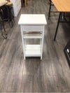 WHITE SLATTED WOOD NIGHTSTAND