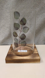 WOOD/GLASS LED CANDLE STAND