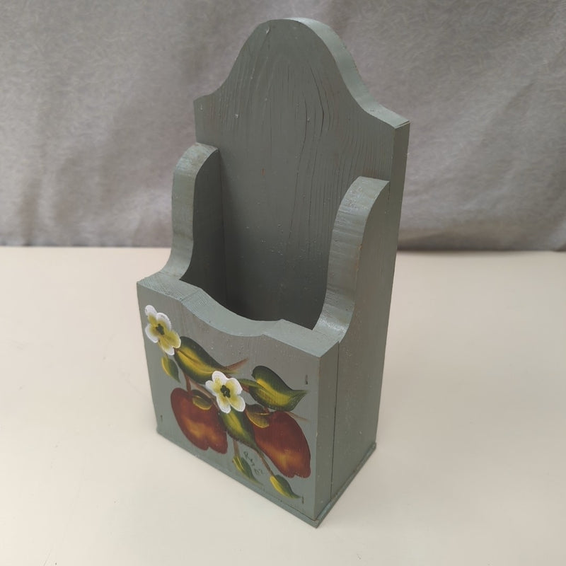 PAINTED APPLES WOOD MAIL ORGANIZER