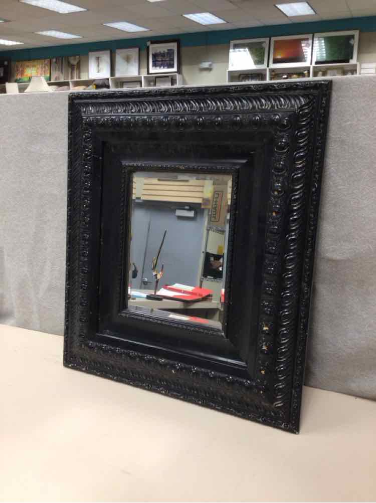 BLACK ORNATE FRAME MIRROR