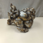 SILVER ASIAN LION FIGURINE