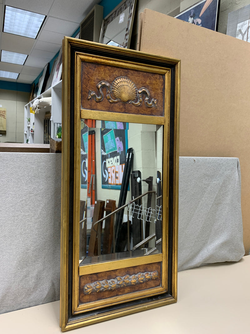 GOLD BRONZY SCALLOP DESIGN FRAME MIRROR