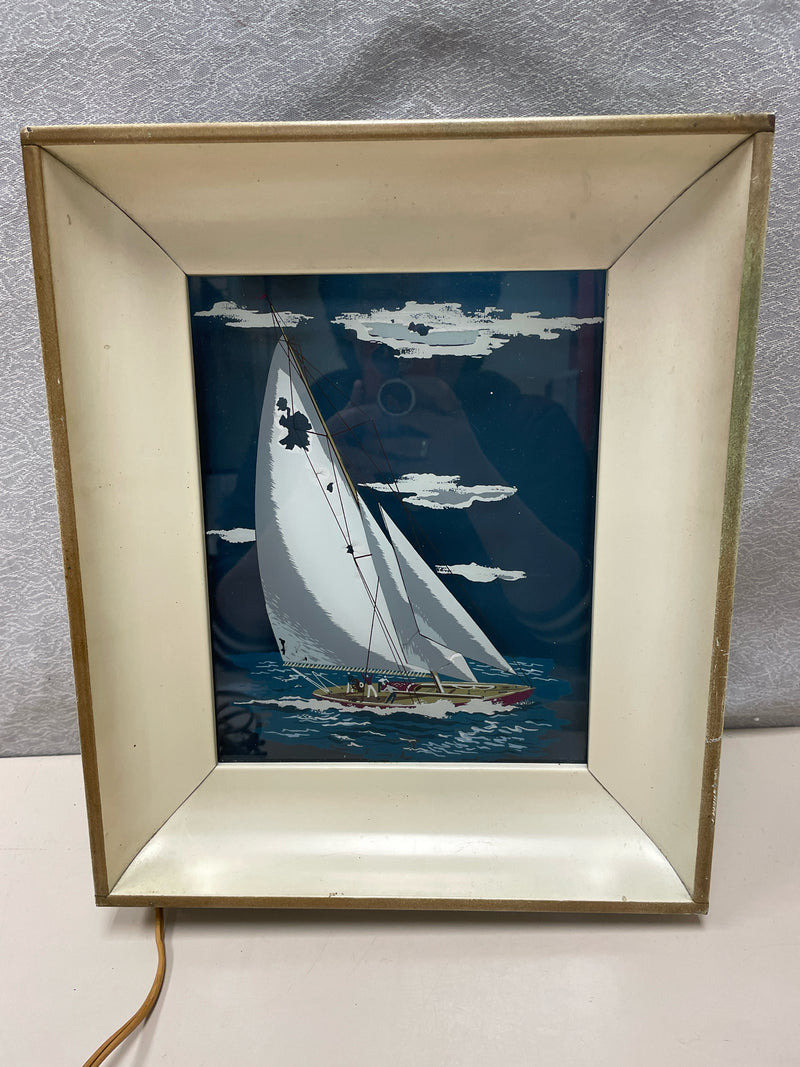 VINTAGE SAILBOAT PAINTING LAMP