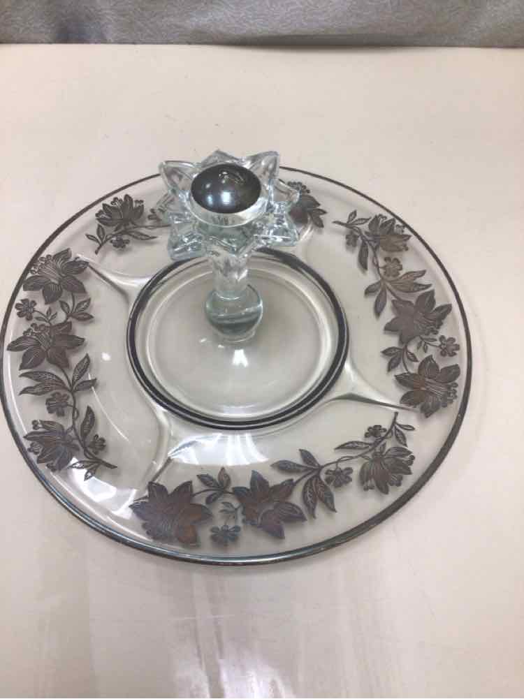 SILVER/GLASS DISPLAY TRAY