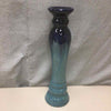 2 TONE BLUE CERAMIC TALL CNDL HLDR