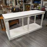 OVERSIZED WHITE WOOD CONSOLE