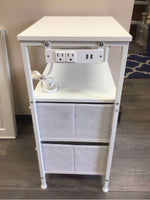 WHITE CLOTH MULTI-DRAWER NIGHTSTAND
