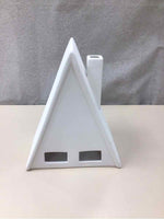 WHITE CERAMIC A-FRAME TEALIGHT HOLDER