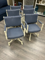 6 PURPLE UPHOL METAL CHAIRS