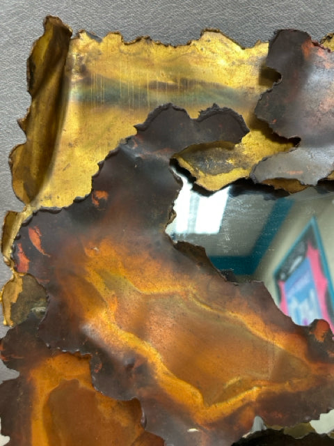 RIPPED METAL HANGING MIRROR