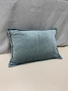 GRAYISH BLUE VELVET ACCENT PILLOW