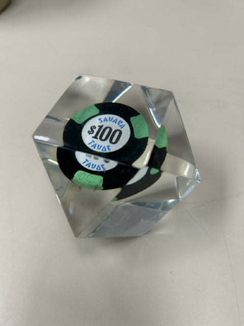 POKER CHIP PAPERWEIGHT