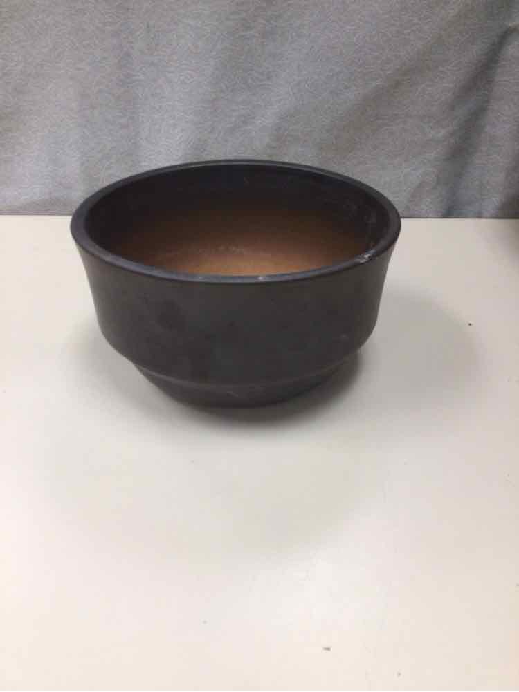 DARK BROWN CERAMIC PLANTER