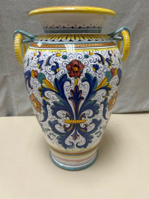 BLUE YELLOW ITALIAN VASE