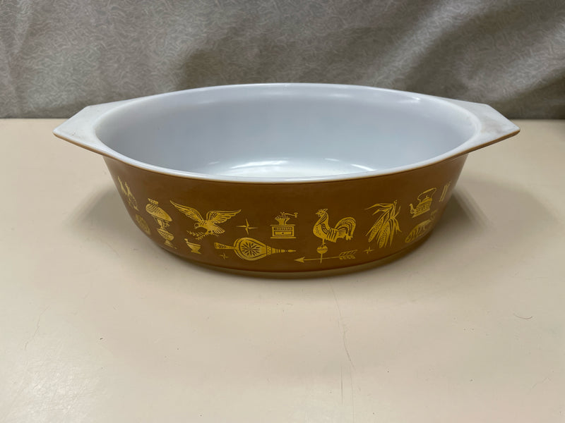 GOLD BROWN FIGURE DEC DISH