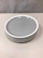 4 GREY CREAM SNACK PLATES