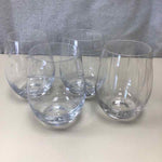 4 WINE TUMBLERS W/DESIGN