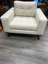 WHITE FABRIC ARMCHAIR