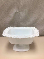 VINTAGE GLASS PEDESTAL BOWL