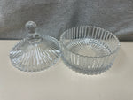 2 PC GLASS LIDDED CANDY DISH