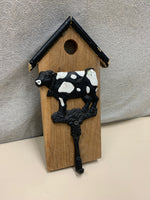 WOOD METAL COW HOOK HANGING