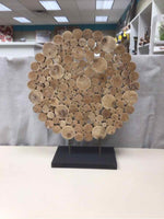 WOOD CIRCLE CUTOUT SCULPTURE