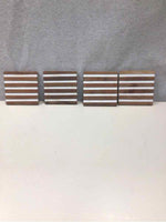 4 WOOD/WHITE STONE COASTERS