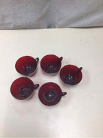 5 RED TEACUPS