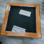GLASS TOP SHADOWBOX COFFEE TABLE