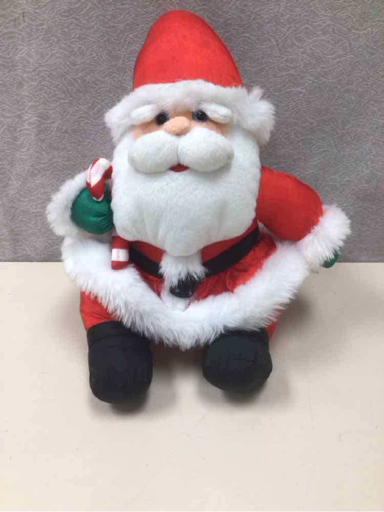 STUFFED SANTA W/CANDY CANE