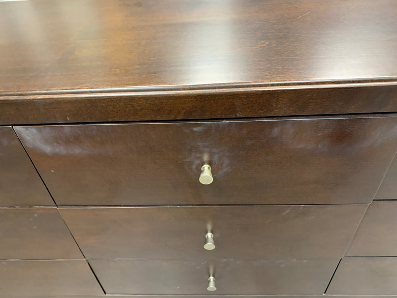 DARK BROWN 9-DRAWER DOUBLE DRESSER