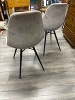 2 GREY ARMLESS CHAIRS