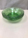 4 GREEN GLASS BOWLS