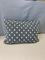 GRAY WHITE POLKA DOTS PILLOW