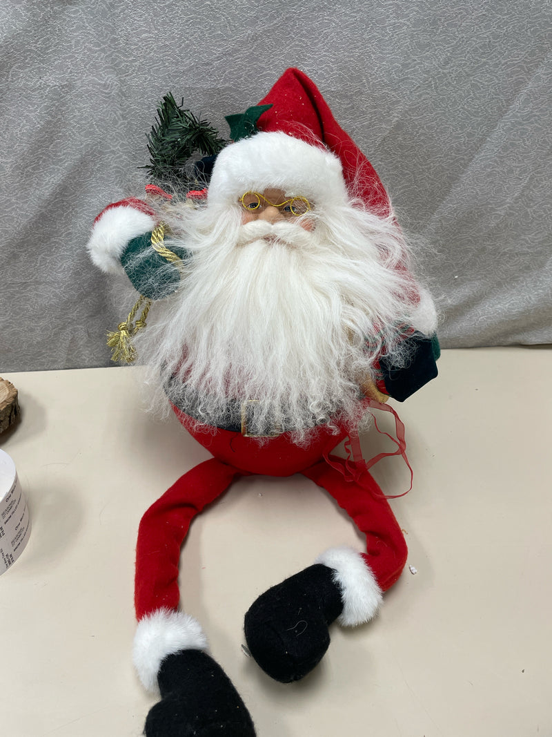 SHELF HANGING SANTA STUFFED