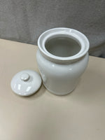 WHITE CERAMIC CONTAINER W/ LID