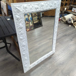 WHITE ORNATE FRAME MIRROR