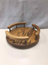 WOOD RAILED LAZY SUSAN