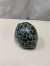 GRAY BLUE CERAMIC PORCUPINE FIGURINE