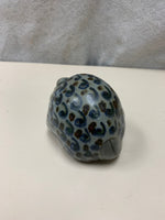 GRAY BLUE CERAMIC PORCUPINE FIGURINE