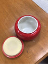 RED ASIAN JAR W/LID