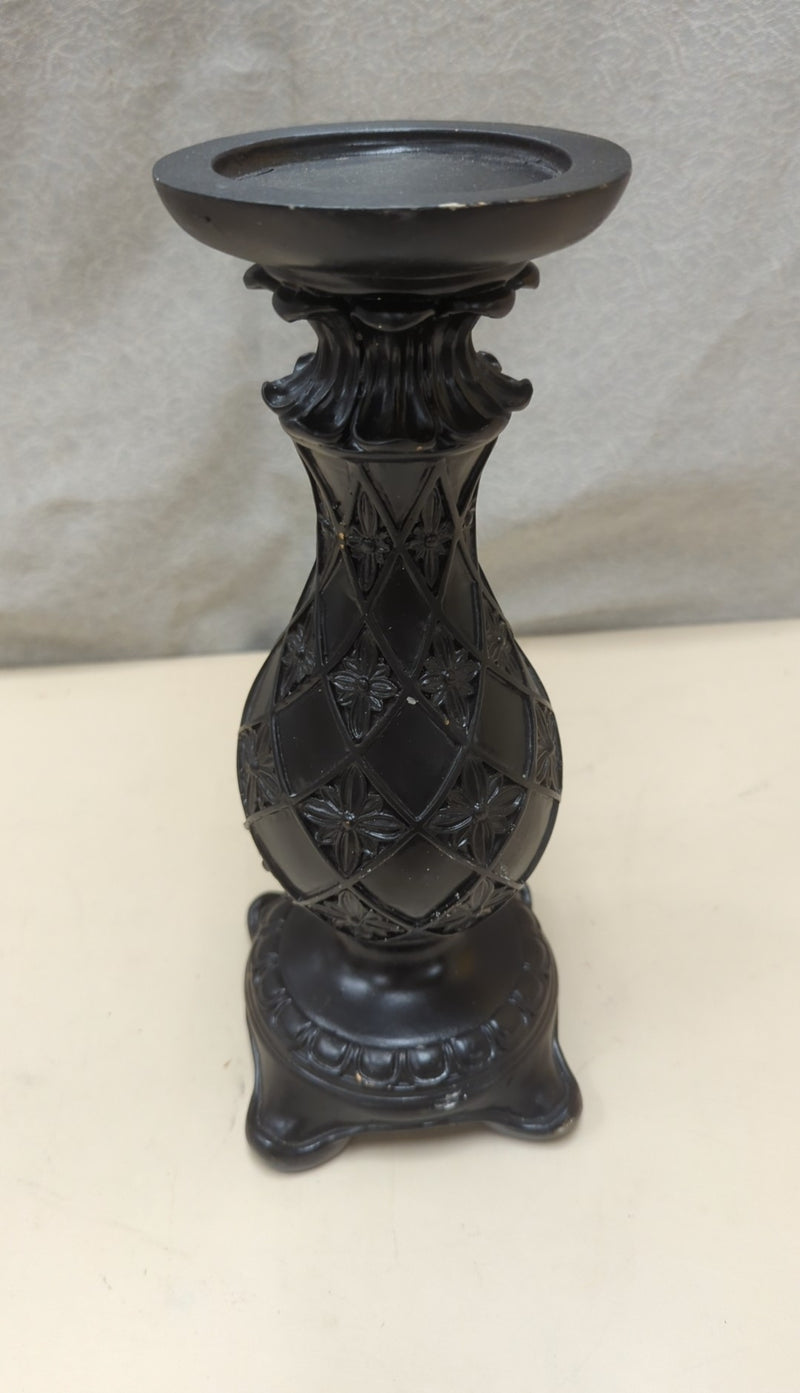 BLACK ORNATE CANDLESTAND