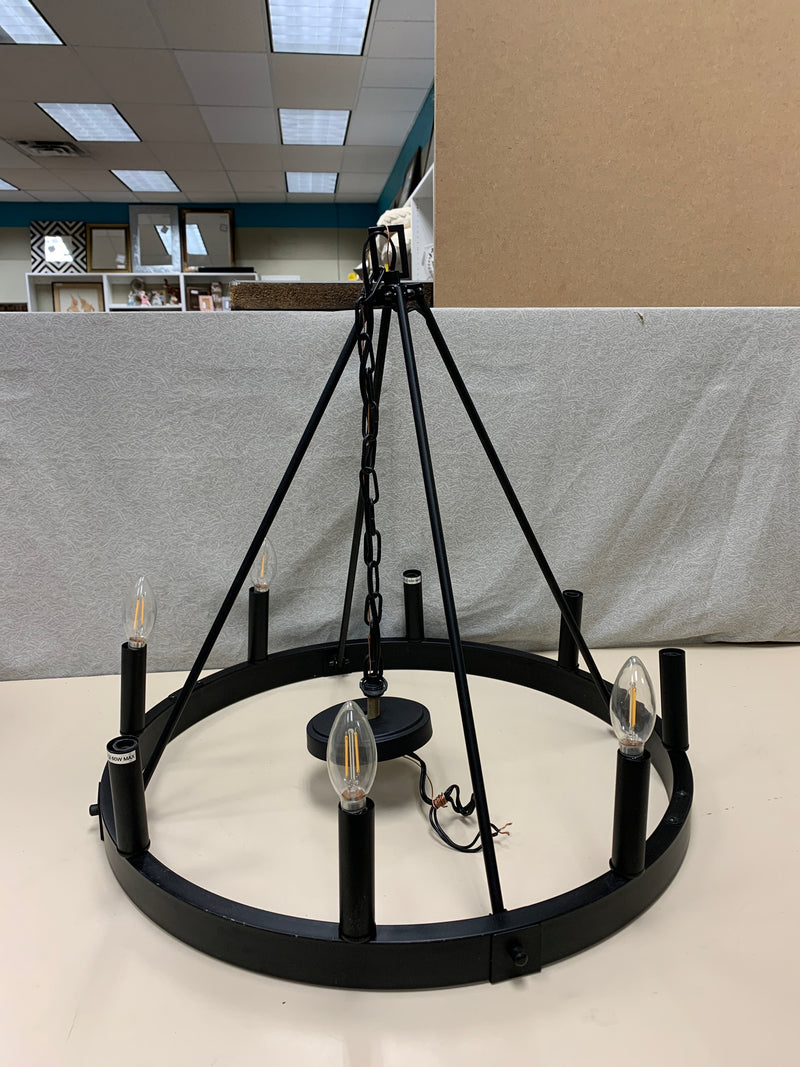 BLACK METAL ROUND HANGING LIGHT