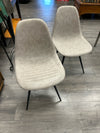 2 GREY ARMLESS CHAIRS