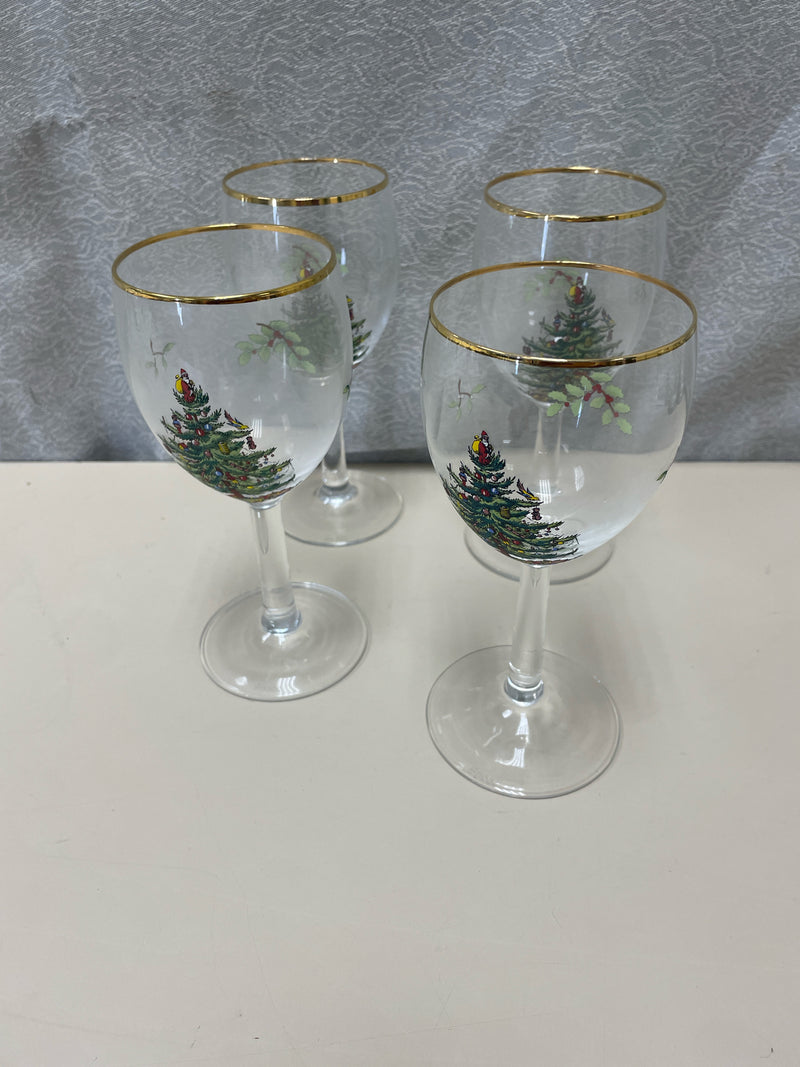 4 SPODE STEMWARE GLASSES