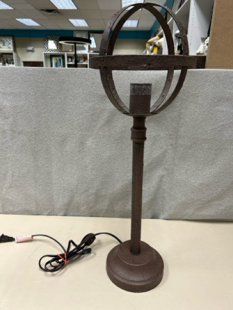 BROWN METAL CAGED LAMP