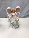 PINK ANGEL W/BIRD STATUE