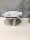 WHITE WOOD AND METAL STAND