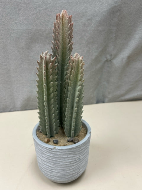 FAUX CACTUS IN WHITE PLANTER
